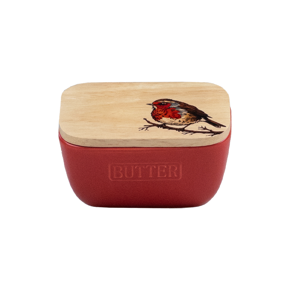 Picture of Red Butter Dish - Robin