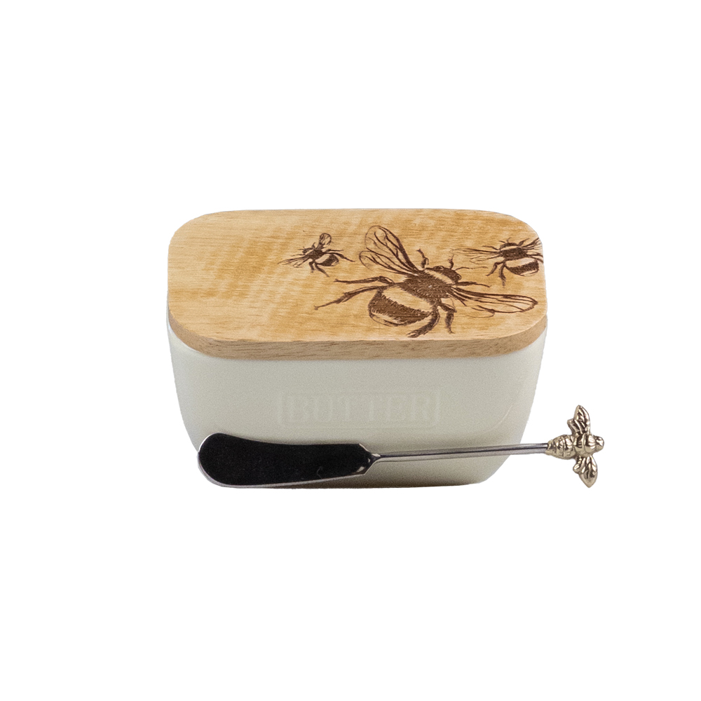 Picture of Butter Dish & Knife Set - Bee