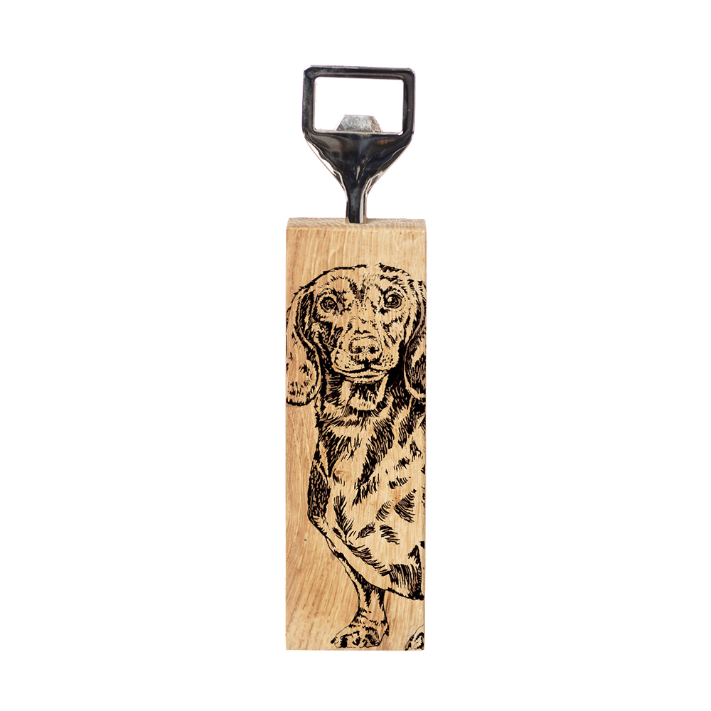 Picture of Dachshund Oak Bottle Opener