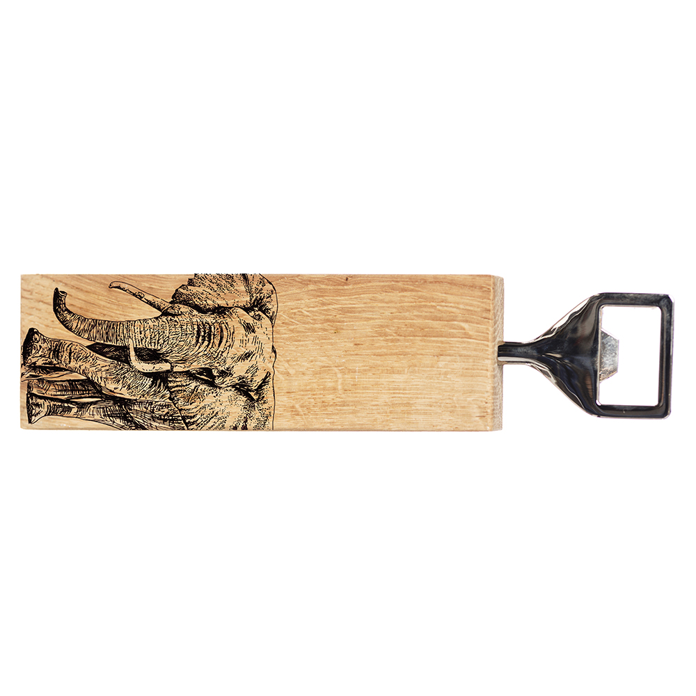 Picture of Oak Bottle Opener - Elephant