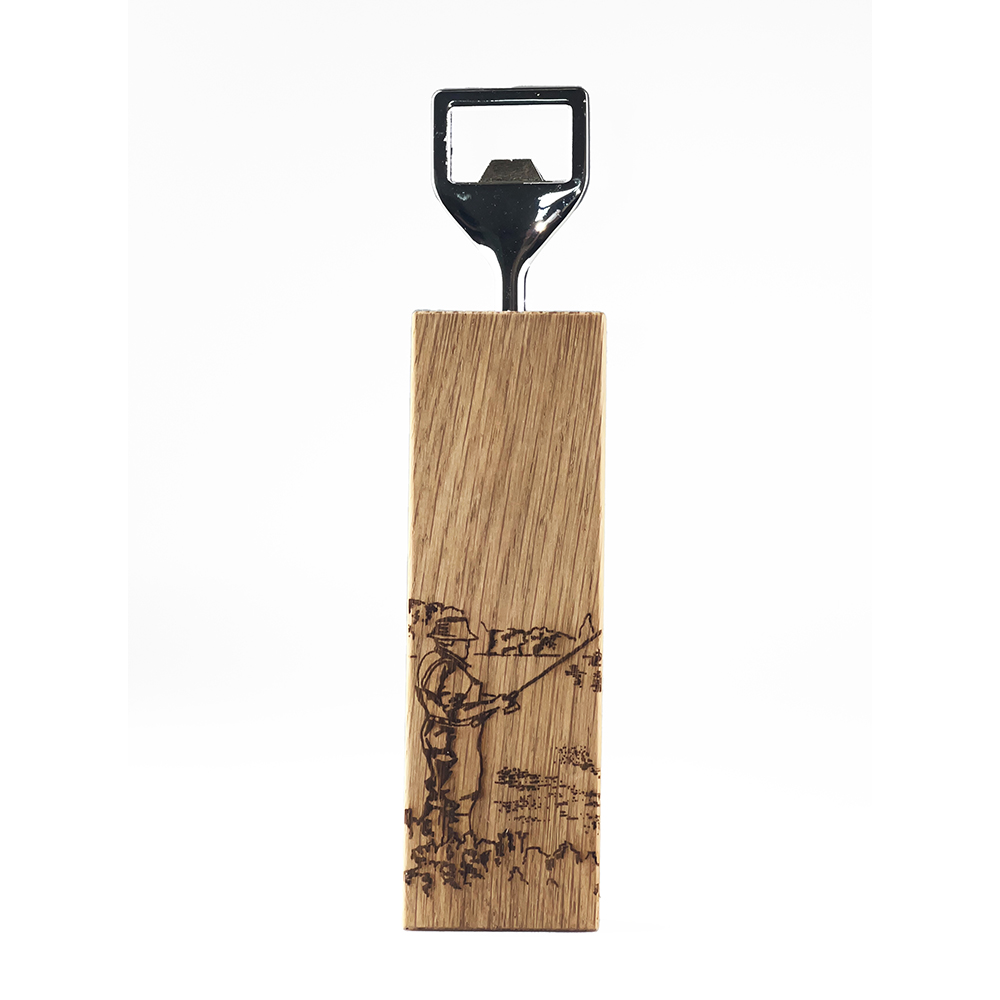 Picture of Fishing Oak Bottle Opener