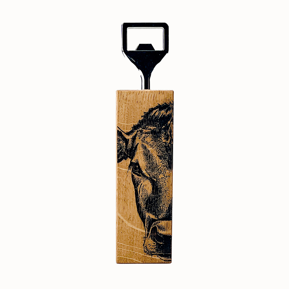 Picture of Oak Bottle Opener - Jersey Cow