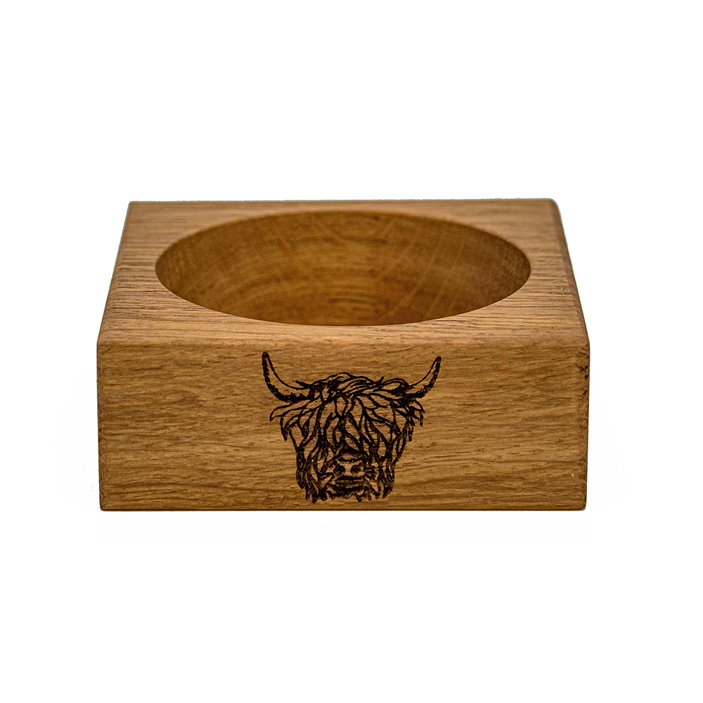 Picture of Highland Cow Oak Wine Bottle Coaster