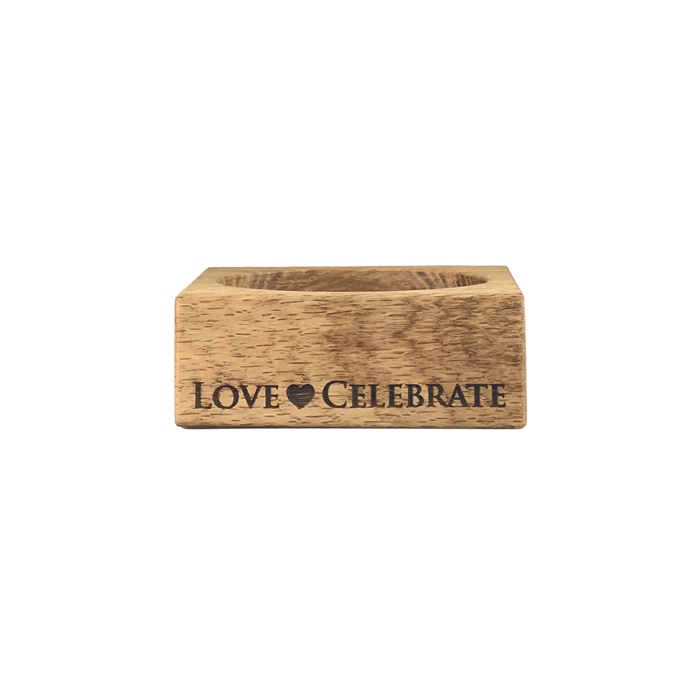Picture of Love & Celebrate Oak Wine Bottle Coaster