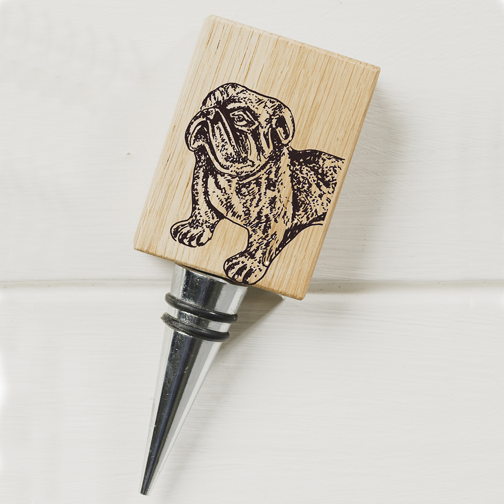Picture of Bulldog Oak Bottle Stopper