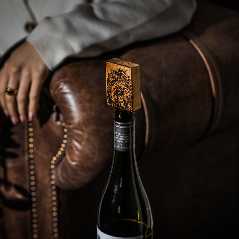 Picture of Cockapoo Oak Bottle Stopper
