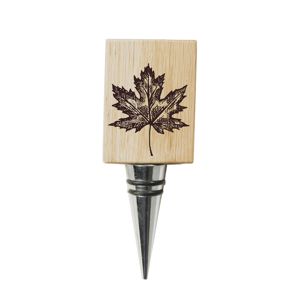 Picture of Oak Bottle Stopper - Maple Leaf