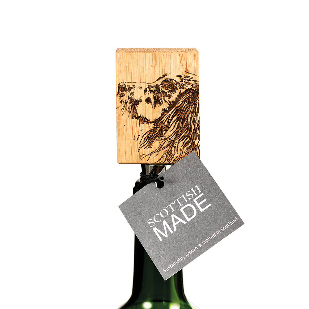 Picture of Spaniel Oak Bottle Stopper