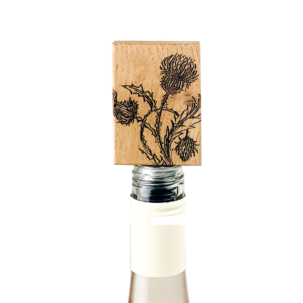 Picture of Oak Bottle Stopper  - Thistle Trio