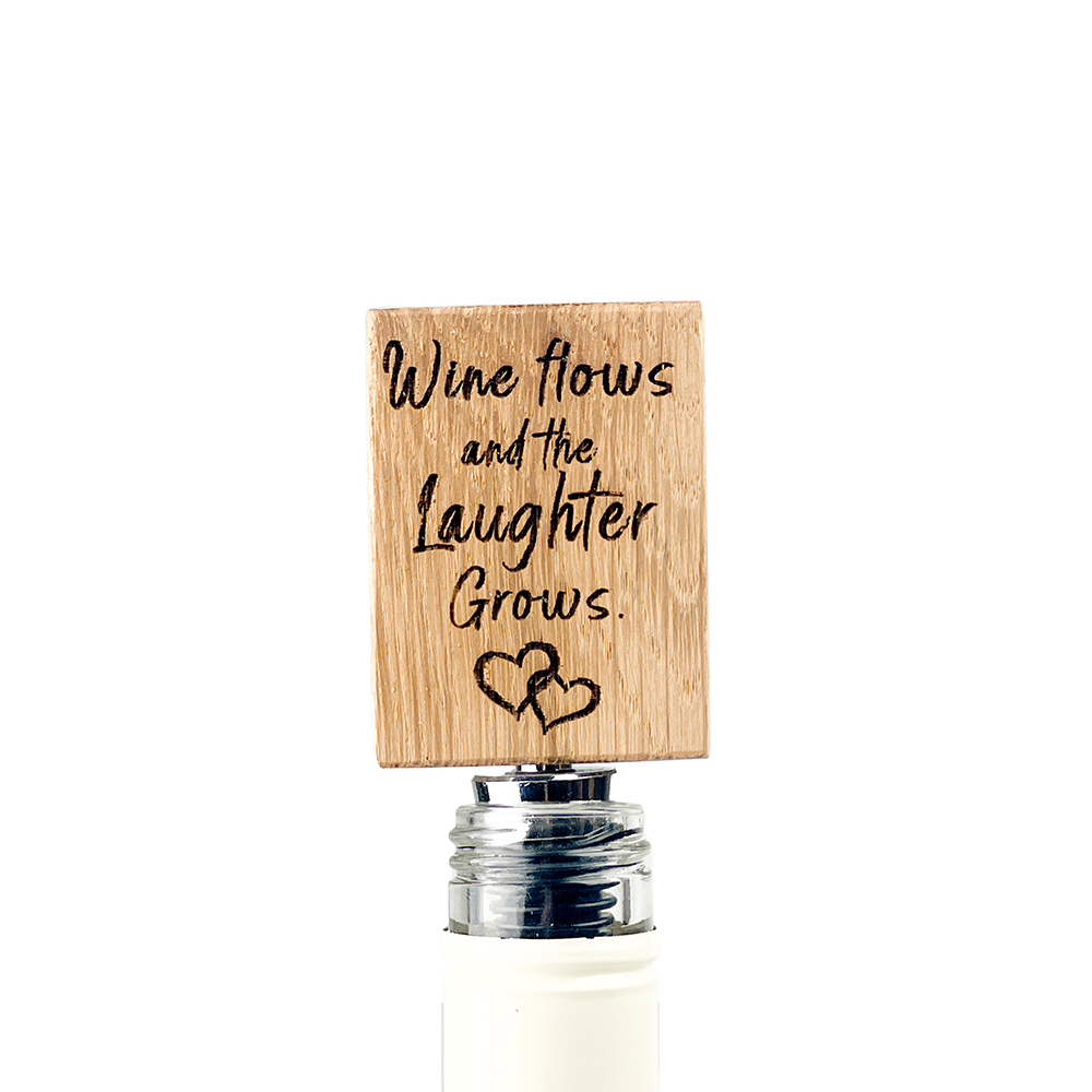 Picture of Oak Bottle Stopper - Home is Where the Wine Flows