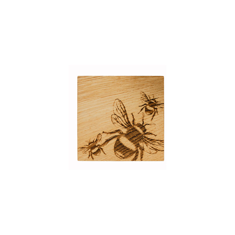 Picture of Single Oak Coaster - Bee