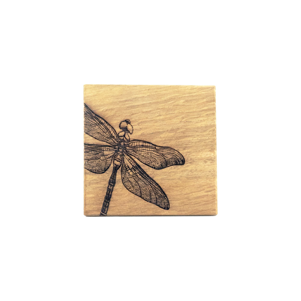 Picture of Single Oak Coaster - Dragonfly