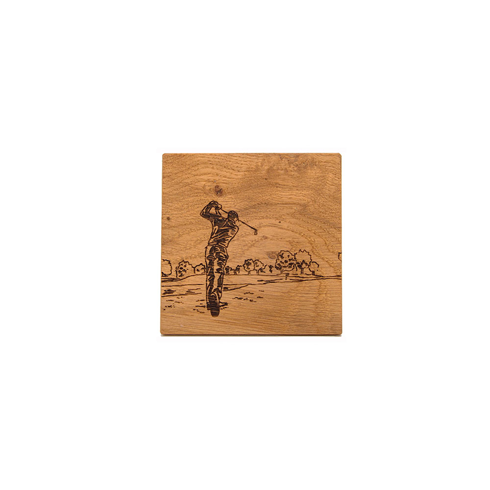 Picture of Single Oak Coaster - Golf