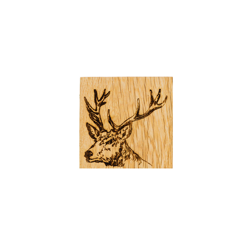 Picture of Single Oak Coaster - Stag