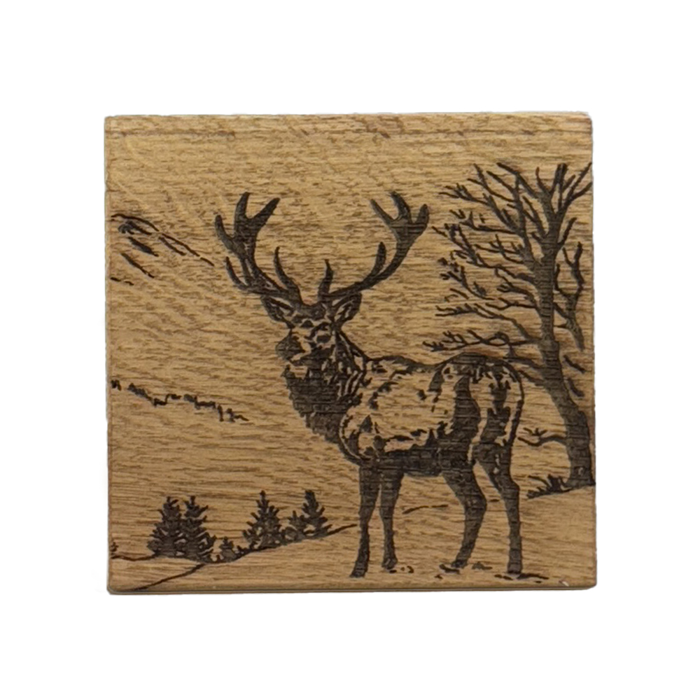 Picture of Single Oak Coaster - Scenic Stag