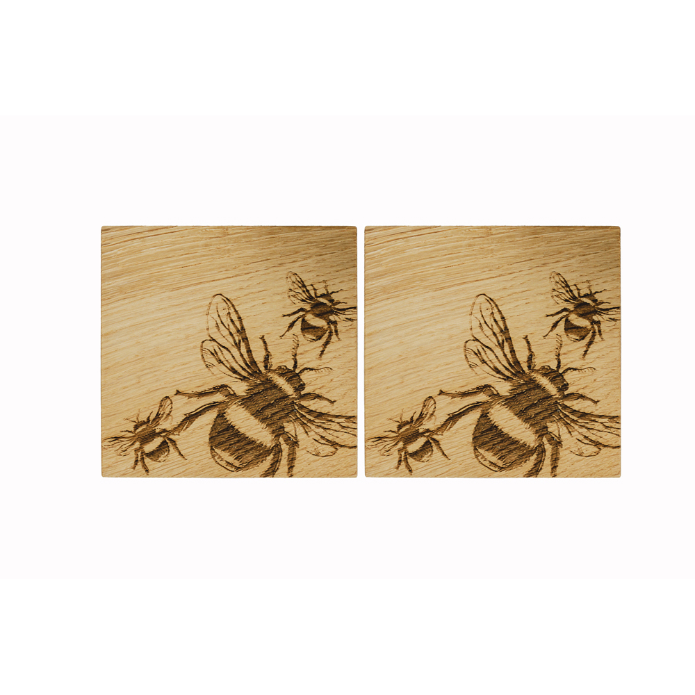 Picture of 2 Bee Oak Coasters