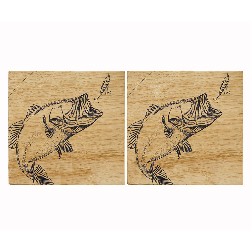 Picture of 2 Bass Oak Coasters