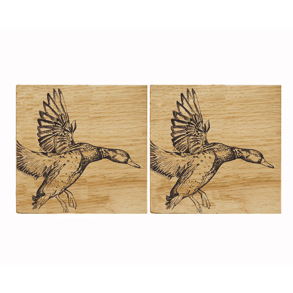 Picture of 2 Flying Duck Oak Coasters