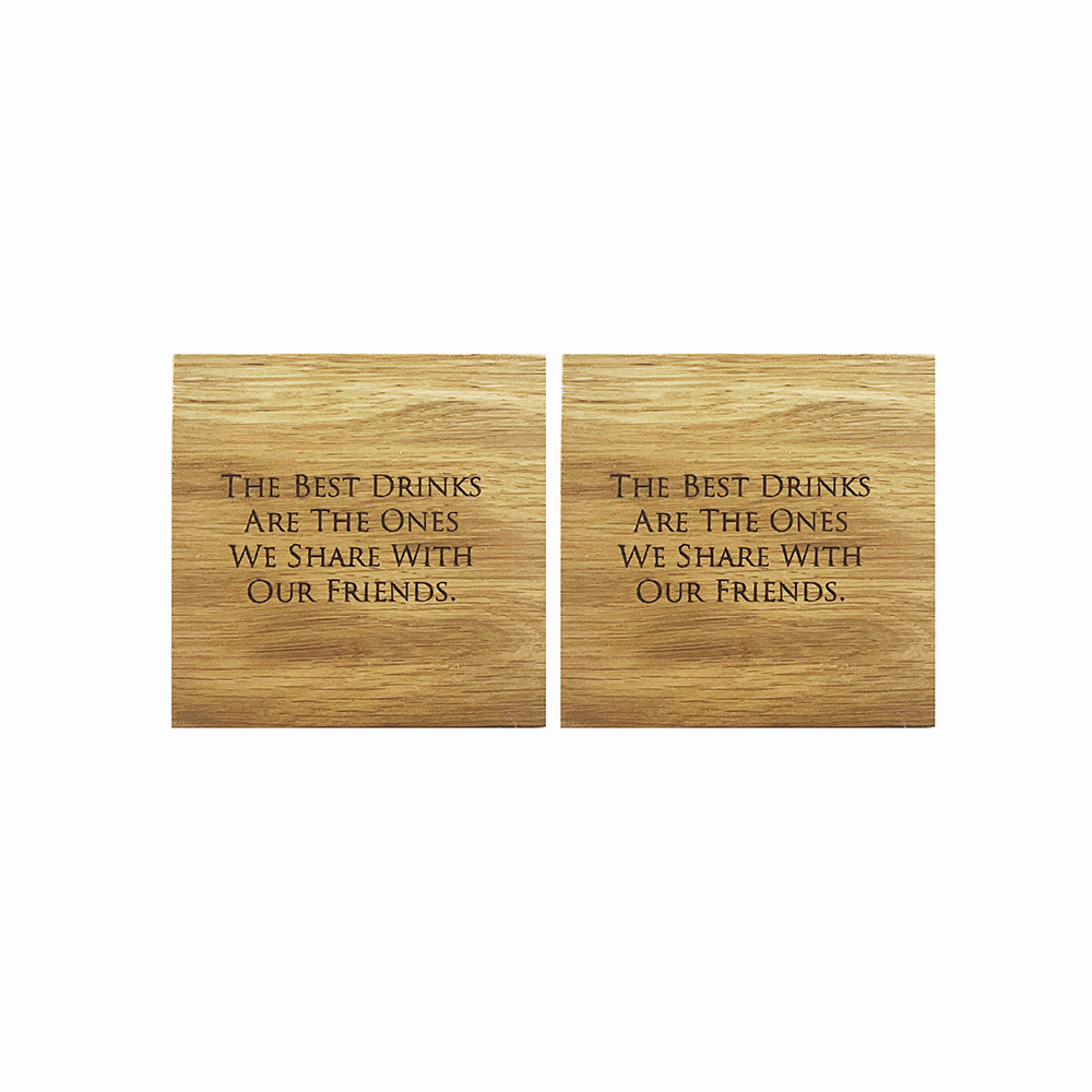 Picture of 2 Friends Oak Coasters