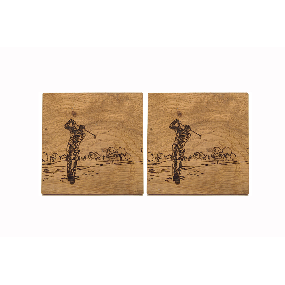 Picture of 2 Golf Oak Coasters