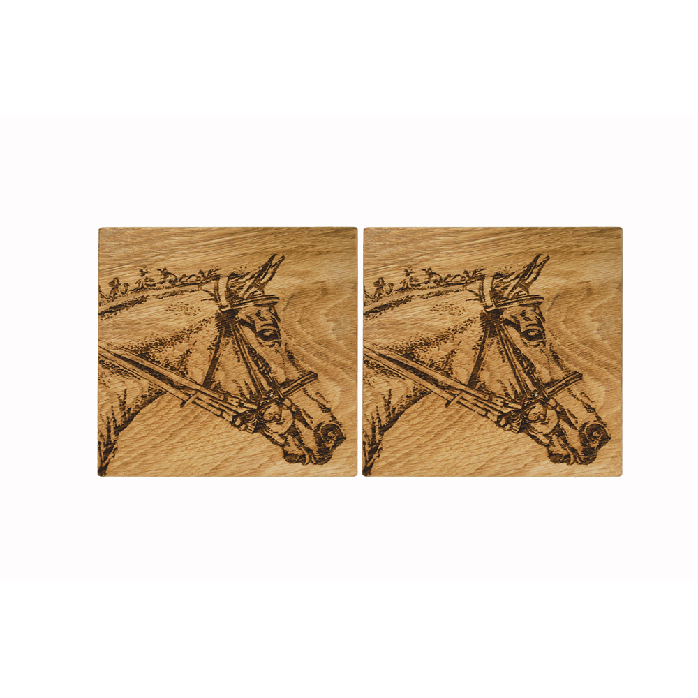 Picture of 2 Horse Oak Coasters