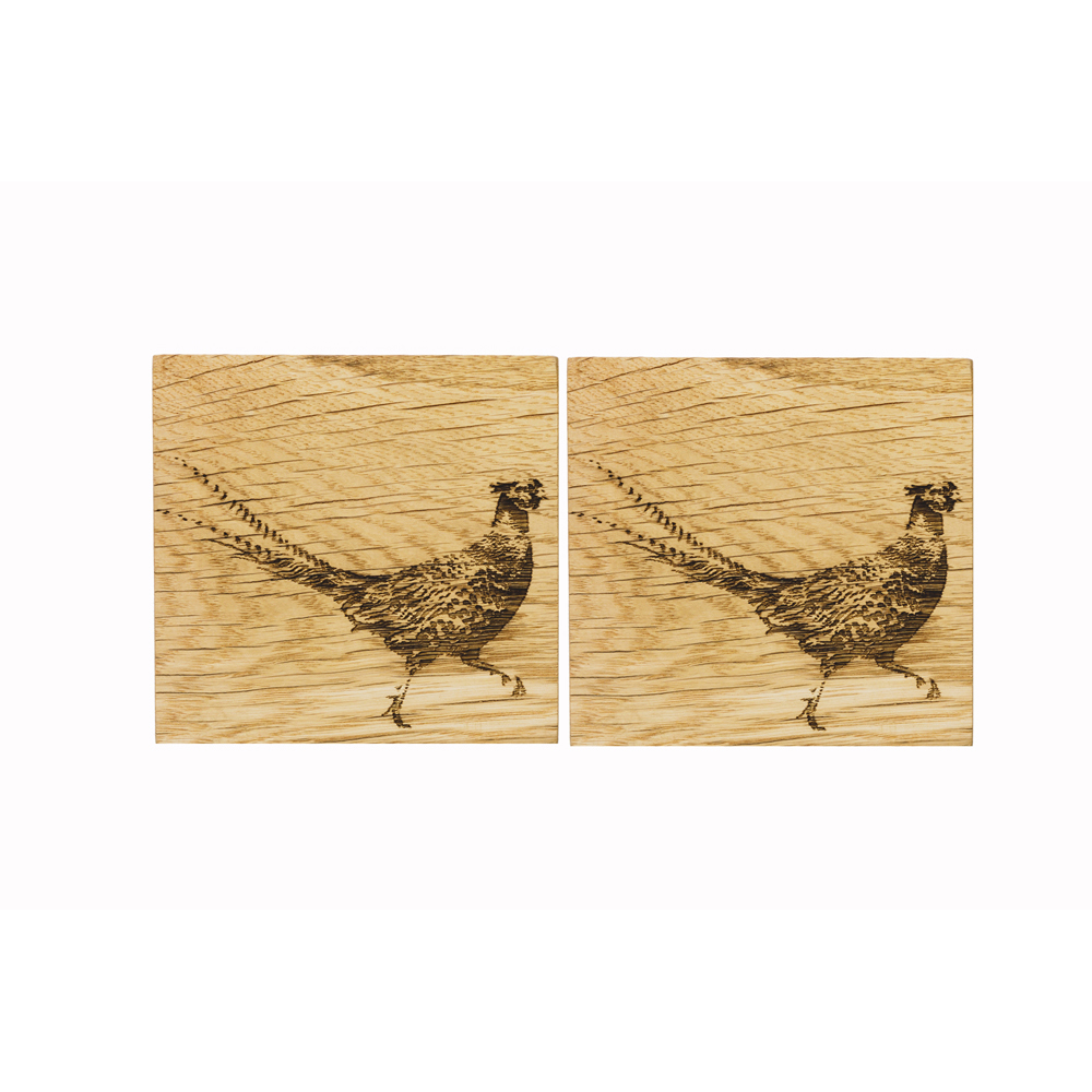 Picture of 2 Pheasant Oak Coasters