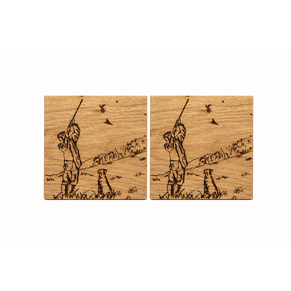 Picture of 2 Shooting Oak Coasters