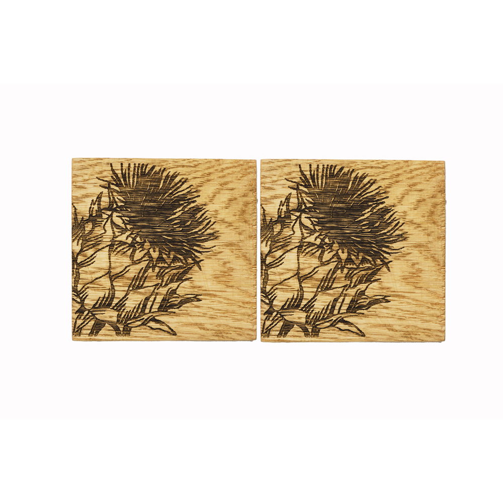 Picture of 2 Thistle Oak Coasters