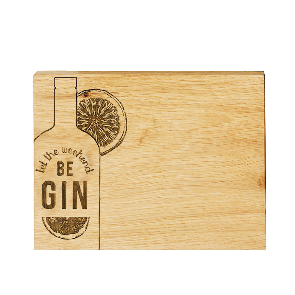 Picture of Oak Bar Board - Let the Weekend Be Gin