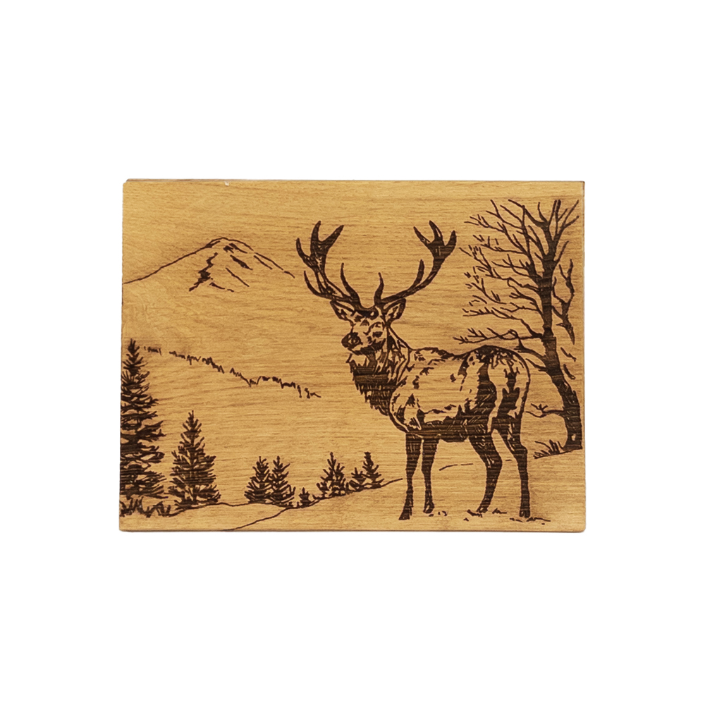 Picture of Oak Bar Board -Scenic Stag