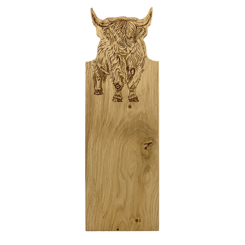 Picture of Framed Oak Serving Board - Medium - Highland Cow