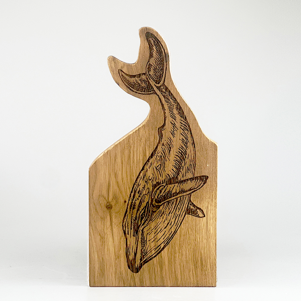 Picture of Framed Oak Serving Board - Small - Whale