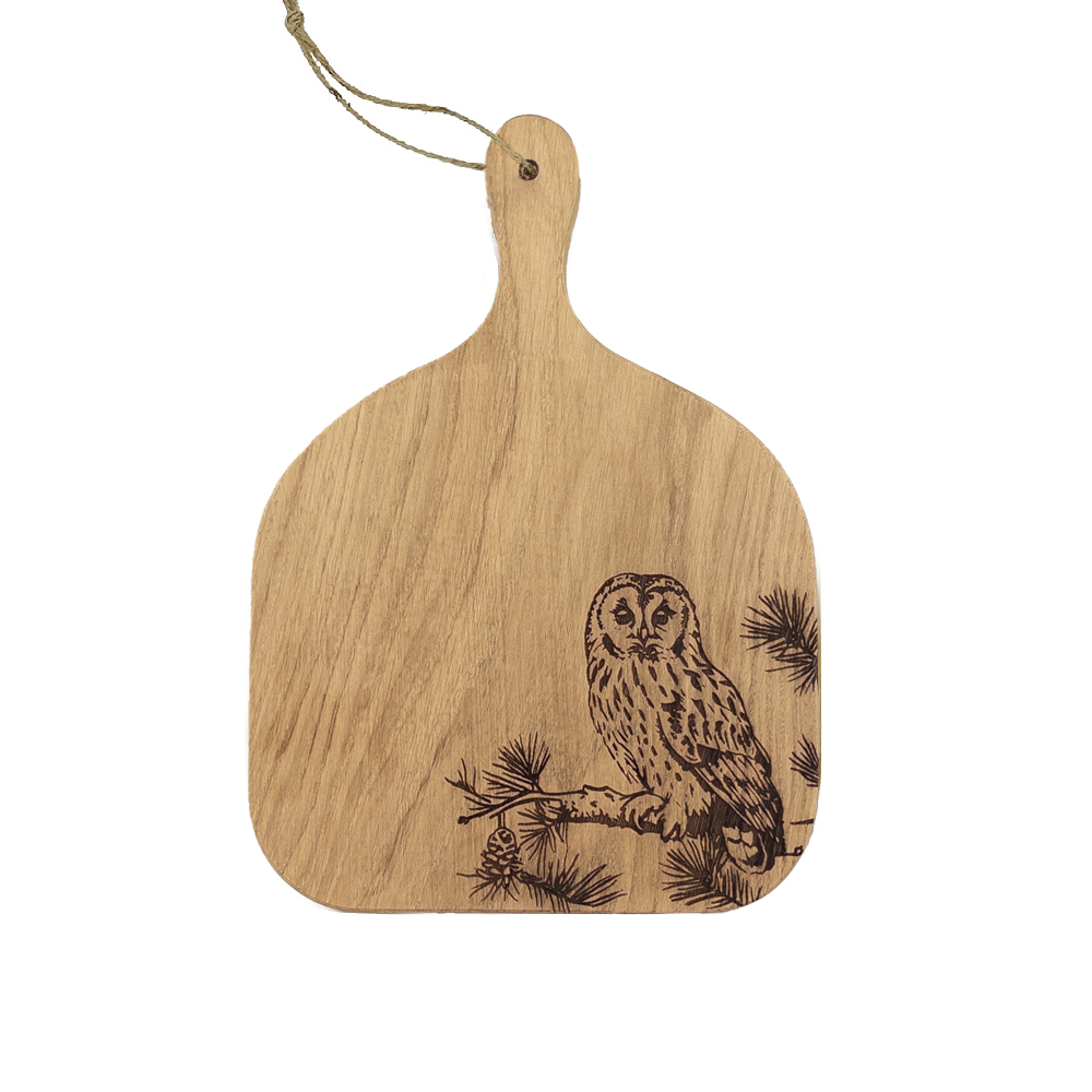 Picture of Oak Hanging Paddle  - Medium - Tawny Owl