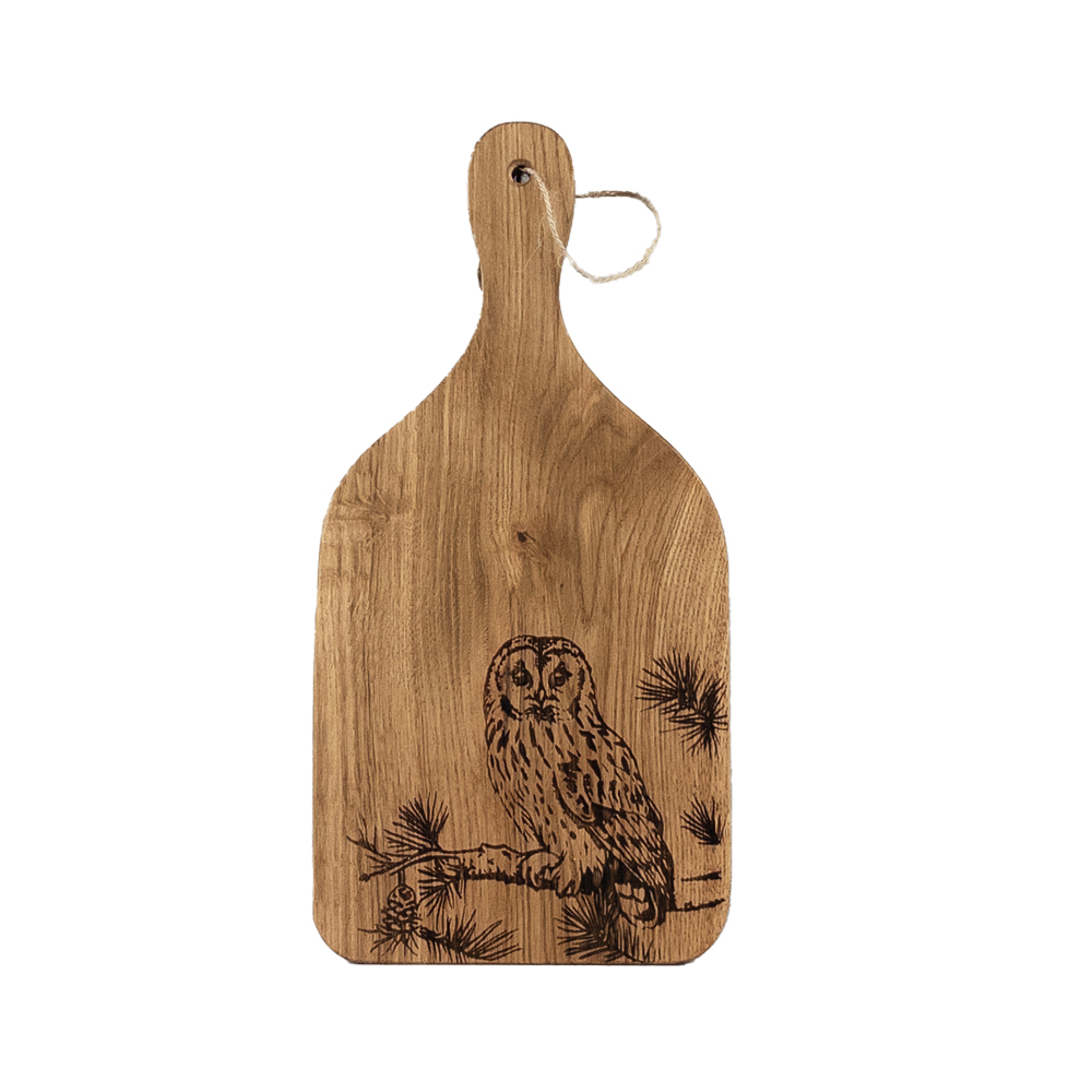 Picture of Oak Hanging Paddle  - Small - Tawny Owl