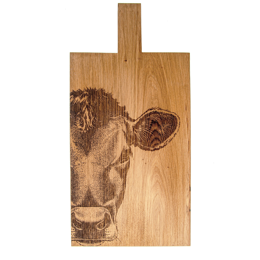 Picture of Jersey Cow Lg Oak Serving Paddle