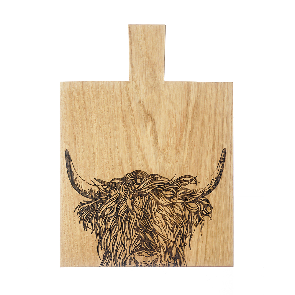Picture of Highland Cow Md Oak Serving Paddle