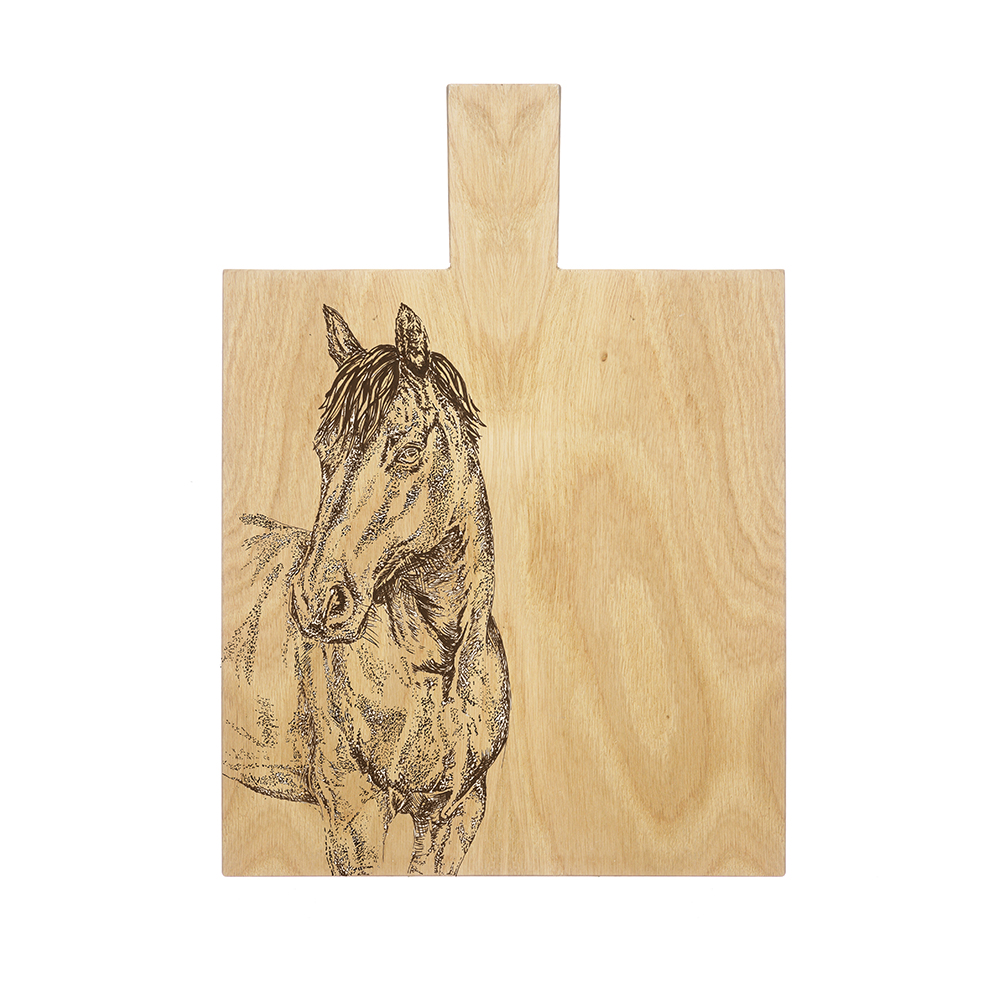 Picture of Horse Portrait Md Oak Serving Paddle
