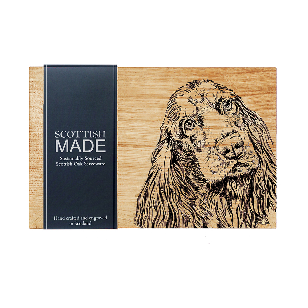 Picture of Cocker Spaniel Oak Serving Board 30cm