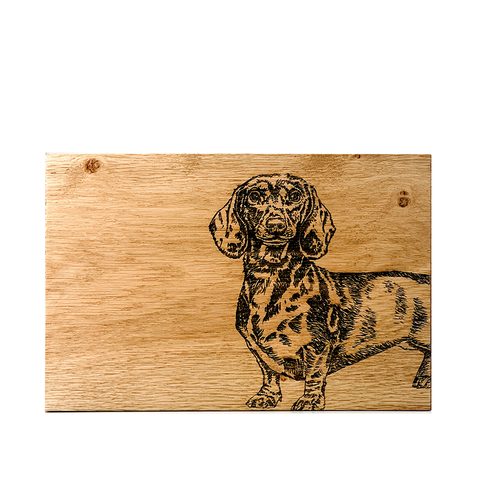 Picture of Dachshund Oak Serving Board 30cm