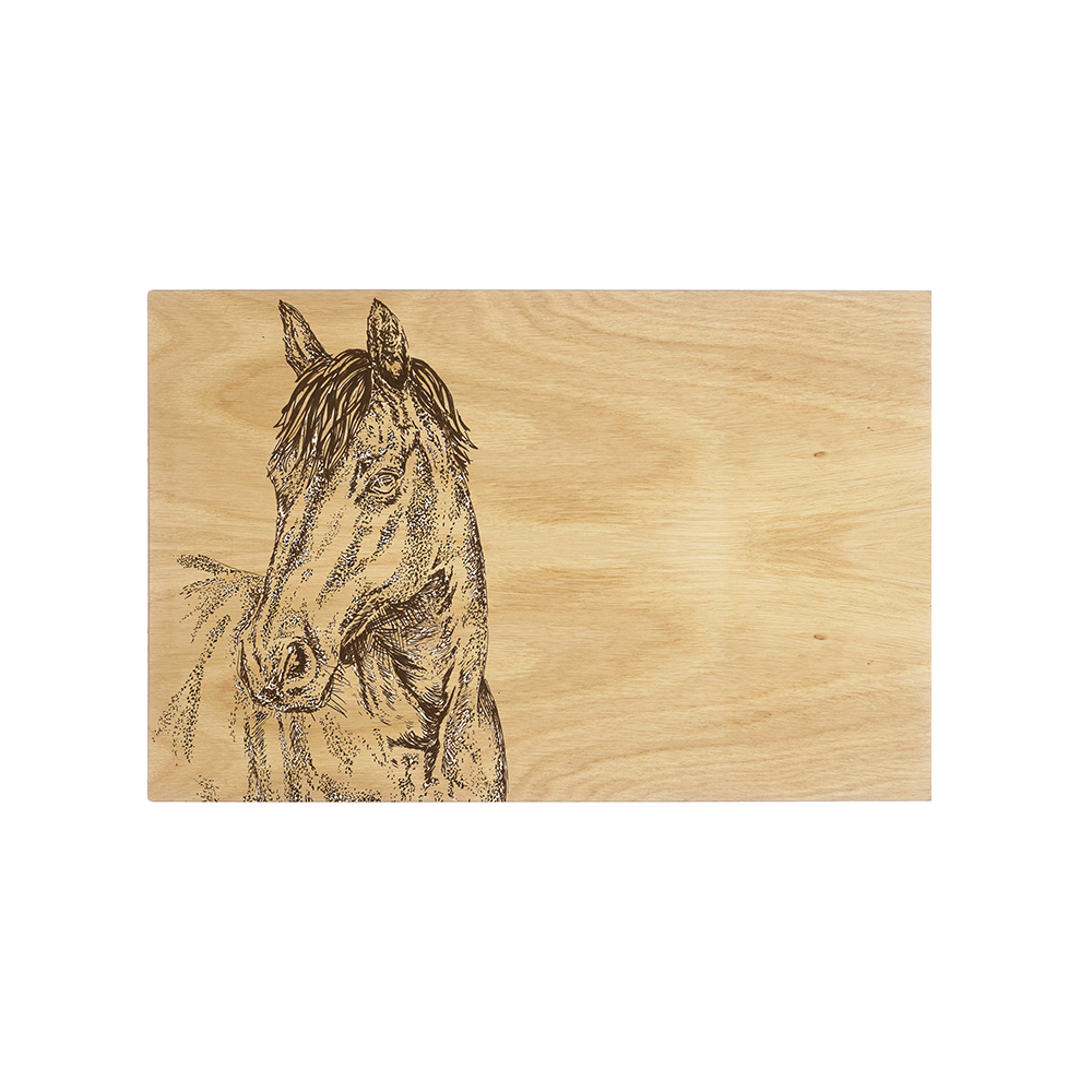Picture of Horse Portrait Oak Serving Board 30cm