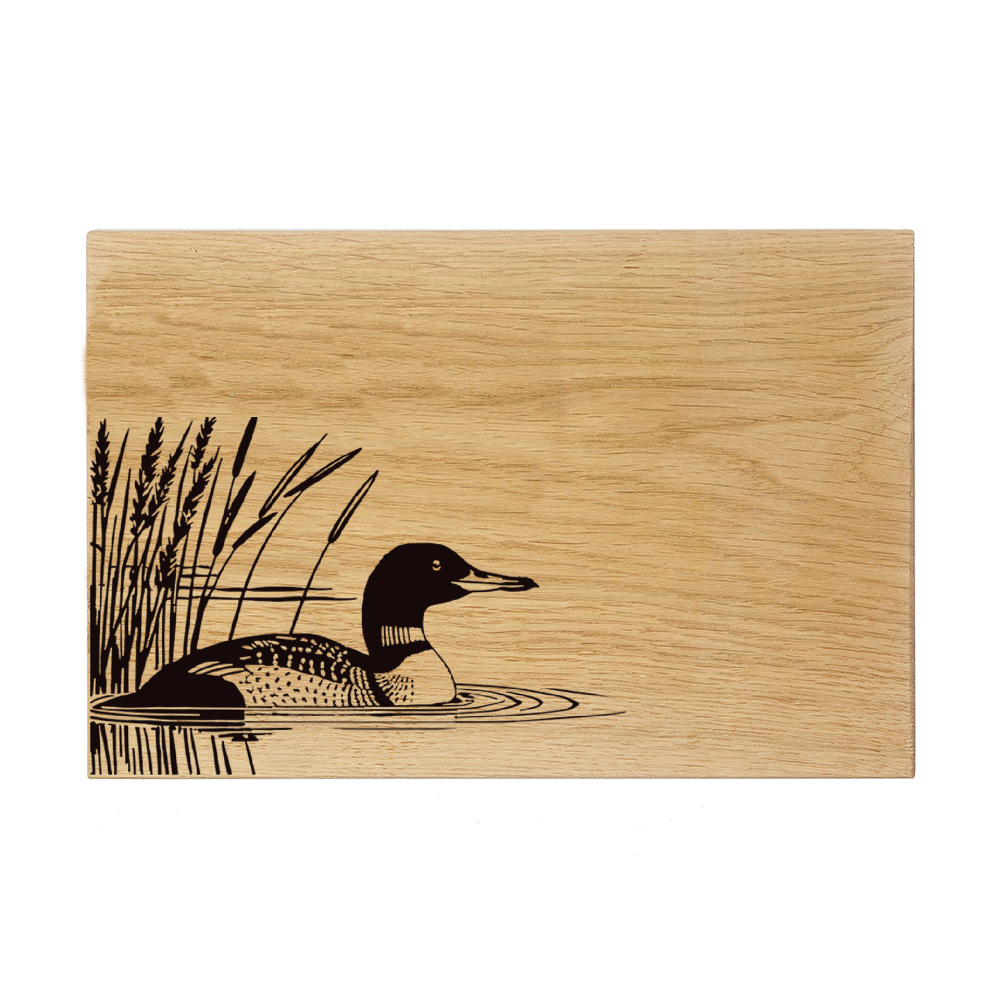 Picture of Oak Serving Board  - 30cm - Loon Bird
