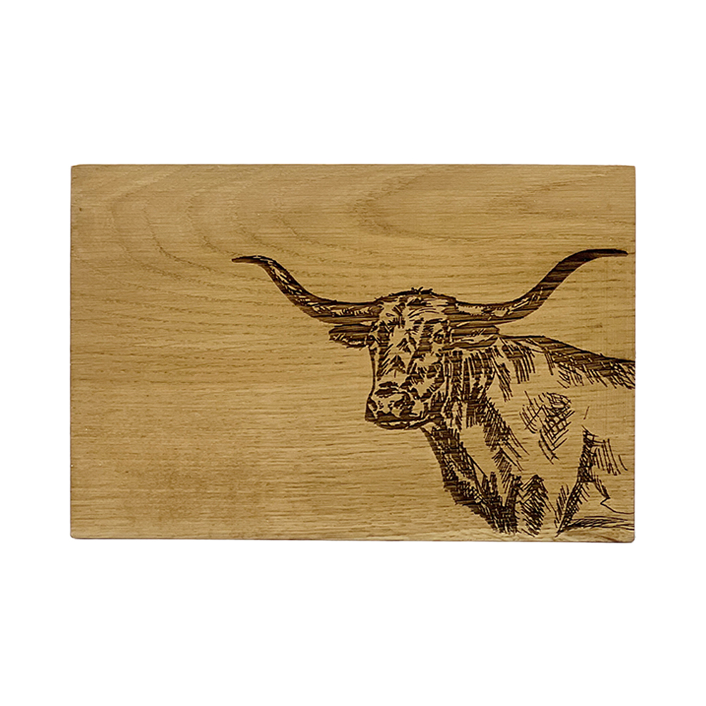 Picture of Oak Serving Board - 30cm  - Texas Longhorn