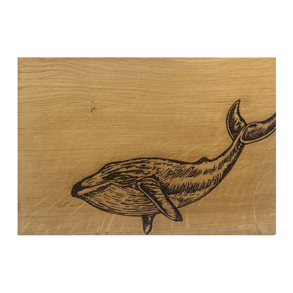 Picture of Oak Serving Board - 30cm - Whale