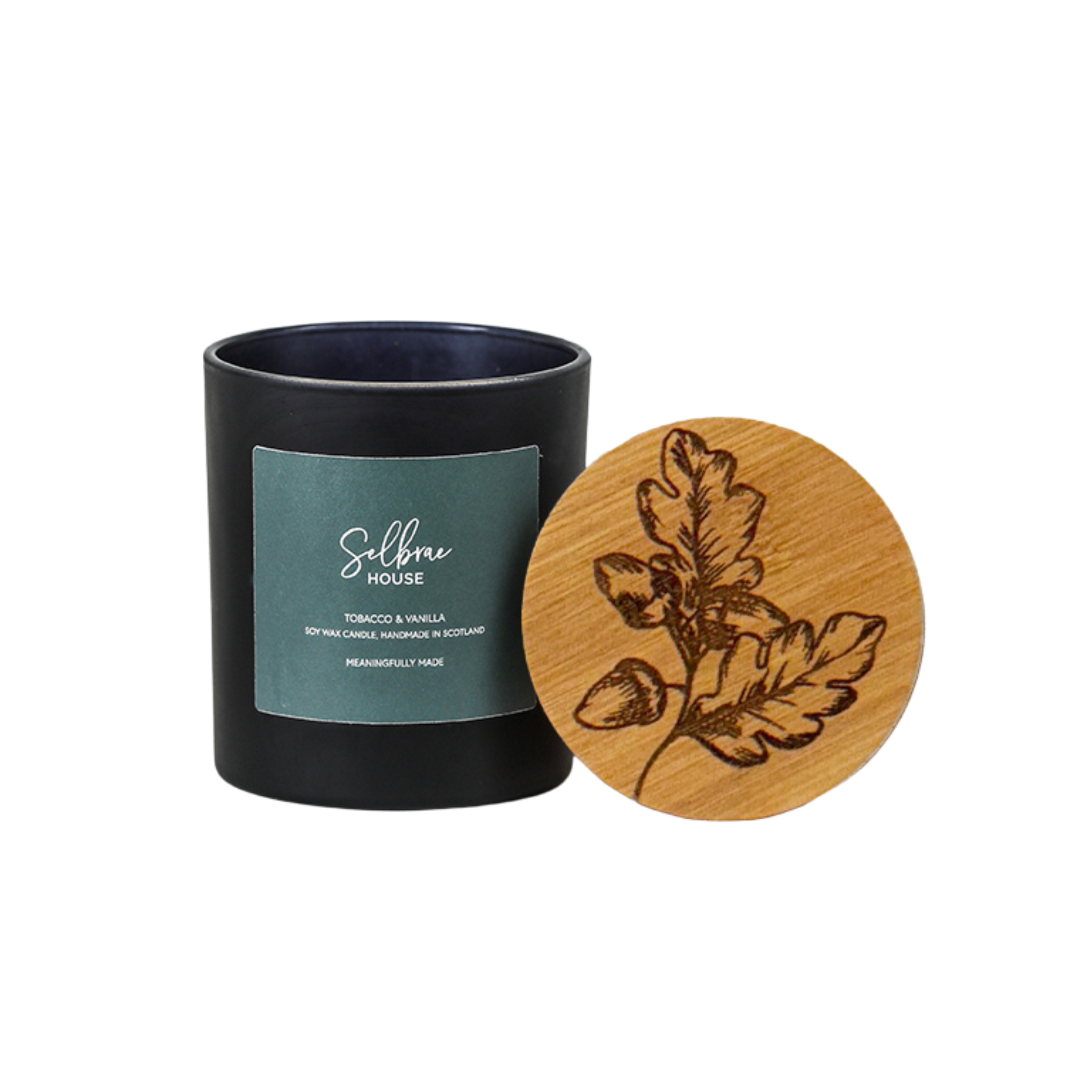 Picture of Black Candle - Tobacco & Vanilla - Autumn Acorns