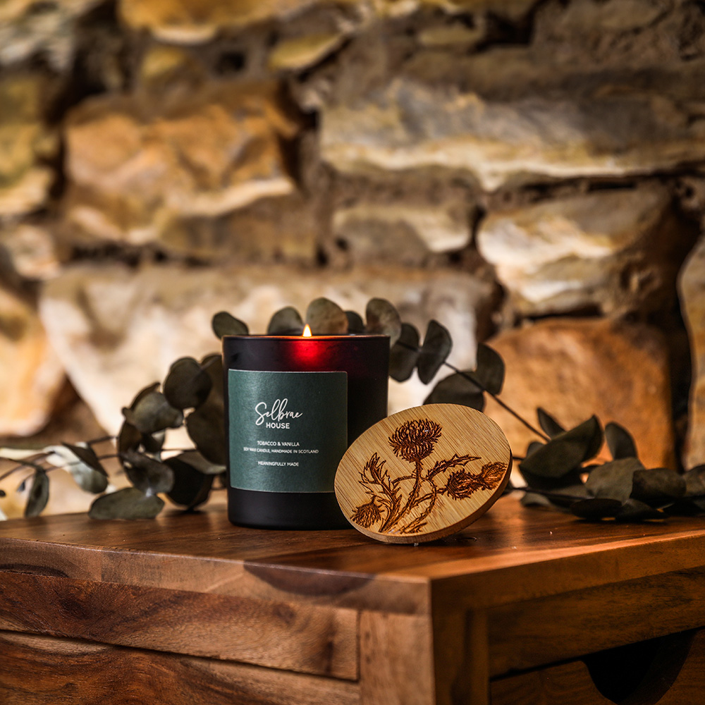 Picture of Black Candle - Tobacco & Vanilla - Thistle Trio