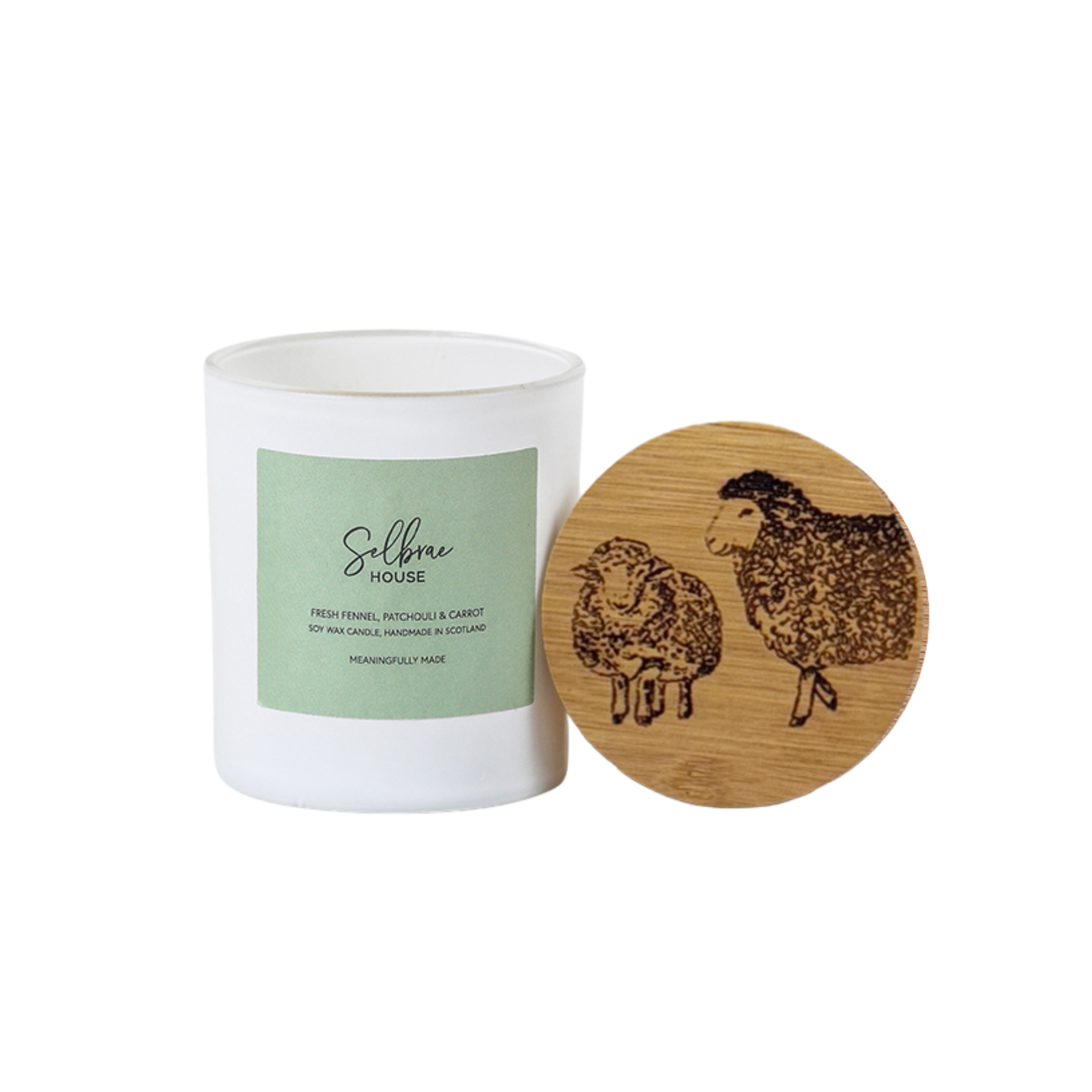 Picture of White Candle - Fresh Fennel, Patchouli & Carrot - 