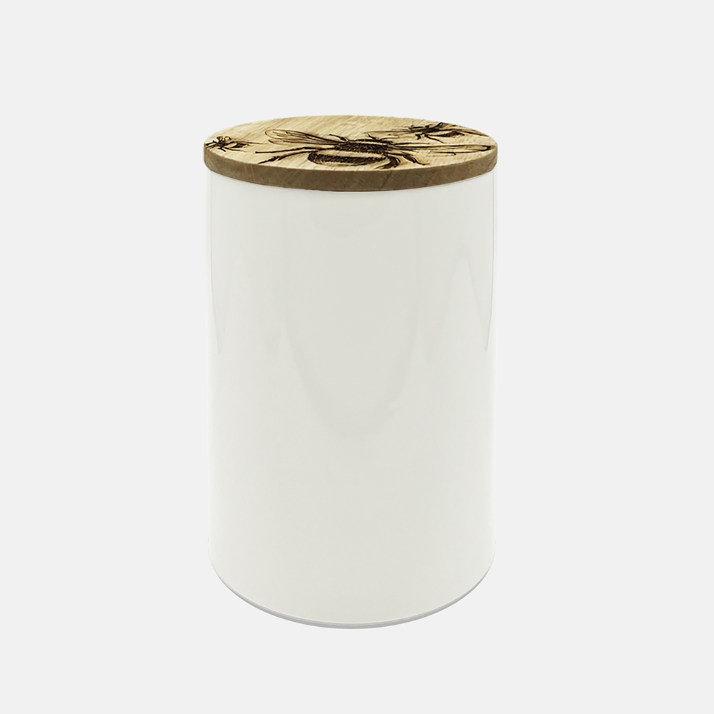 Picture of Bee Oak & Ceramic Md Storage Jar