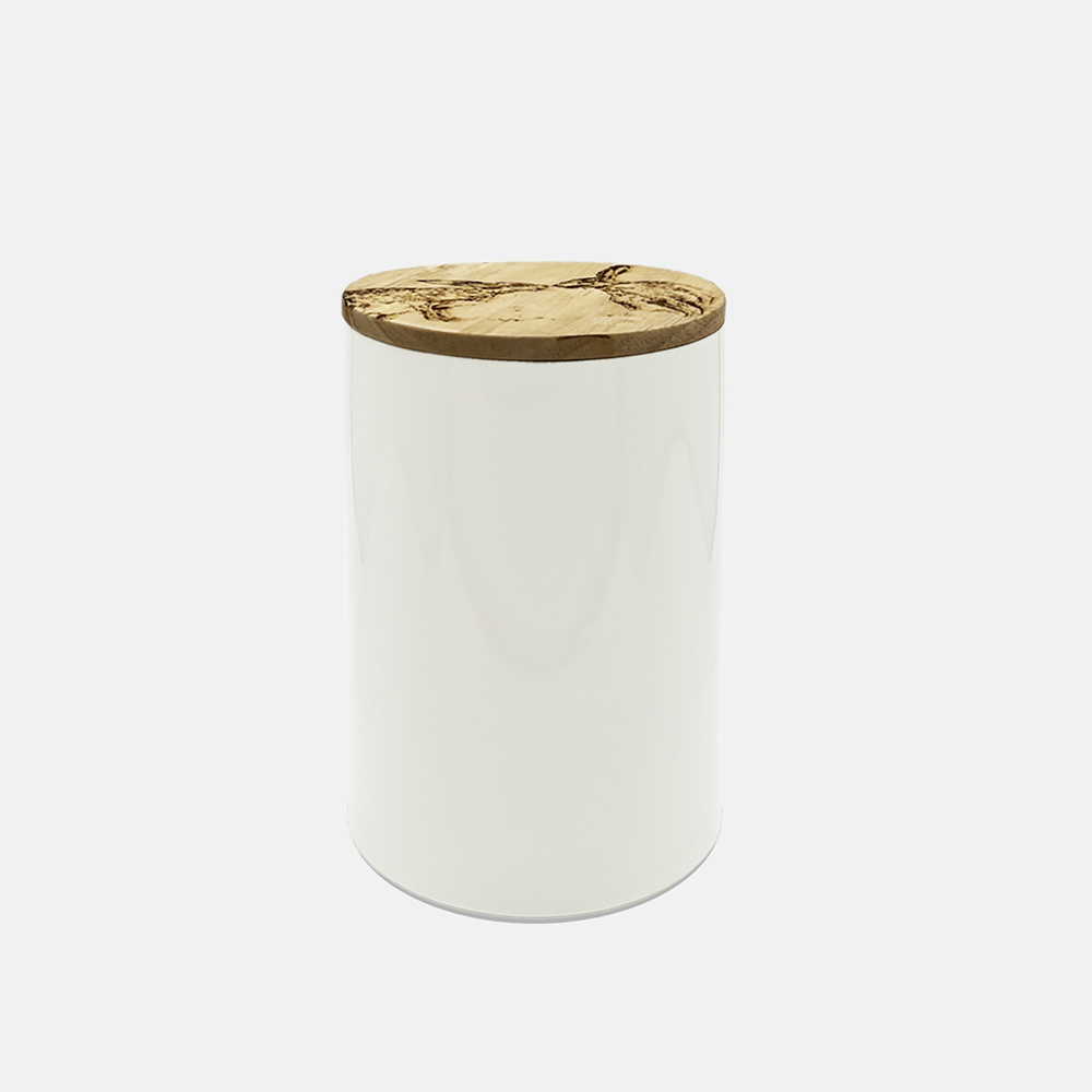 Picture of Kissing Hares Oak & Ceramic Sm Storage Jar