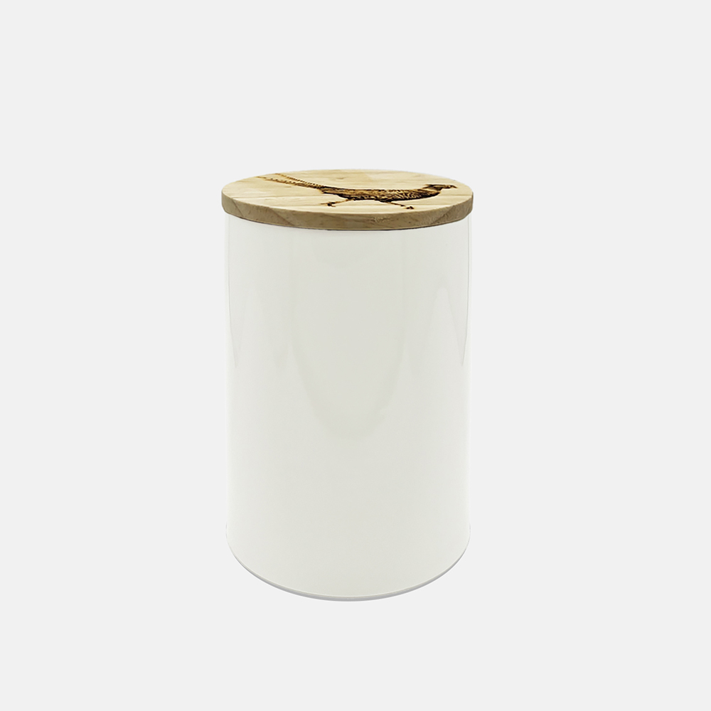 Picture of Pheasant Oak & Ceramic Sm Storage Jar