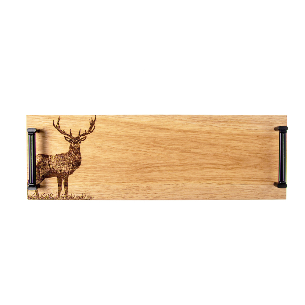 Picture of Monarch Stag Sm Oak Serving Tray w Burnished Steel